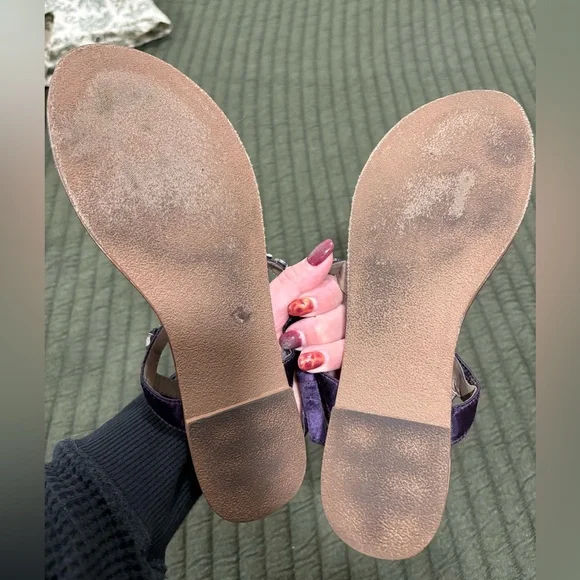 Steve Madden Embellished Purple Sandal Rhinestones Size 9 - Picture 5 of 5